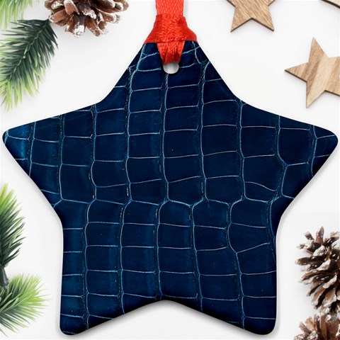 Leather Look & Skins Blue Silverback Star Ornament (Two Sides) from ArtsNow.com Front