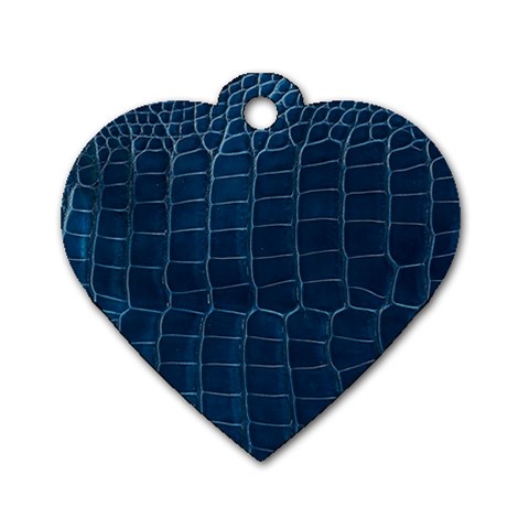 Leather Look & Skins Blue Silverback Dog Tag Heart (Two Sides) from ArtsNow.com Front