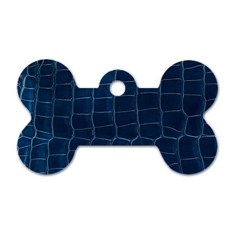 Leather Look & Skins Blue Silverback Dog Tag Bone (One Side) from ArtsNow.com Front