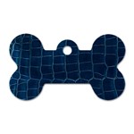 Leather Look & Skins Blue Silverback Dog Tag Bone (One Side)