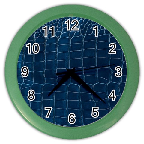 Leather Look & Skins Blue Silverback Color Wall Clock from ArtsNow.com Front