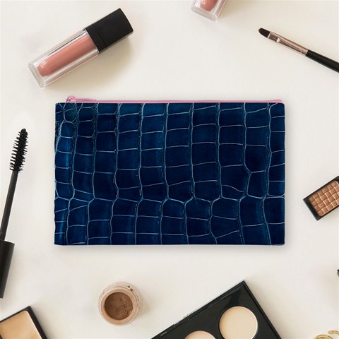 Leather Look & Skins Blue Silverback Cosmetic Bag (Medium) from ArtsNow.com Front