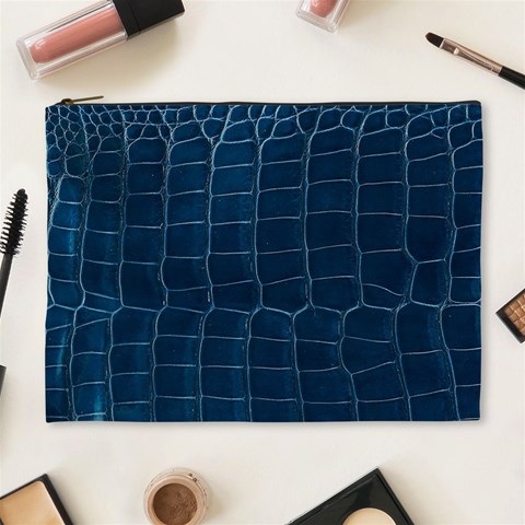 Leather Look & Skins Blue Silverback Cosmetic Bag (XL) from ArtsNow.com Front