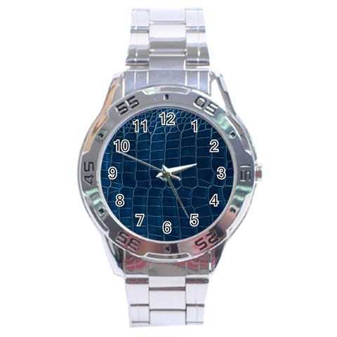 Leather Look & Skins Blue Silverback Stainless Steel Analogue Men’s Watch from ArtsNow.com Front