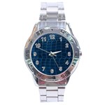 Leather Look & Skins Blue Silverback Stainless Steel Analogue Men’s Watch