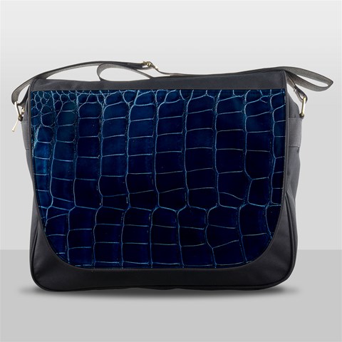 Leather Look & Skins Blue Silverback Messenger Bag from ArtsNow.com Front