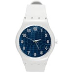 Leather Look & Skins Blue Silverback Round Plastic Sport Watch Medium