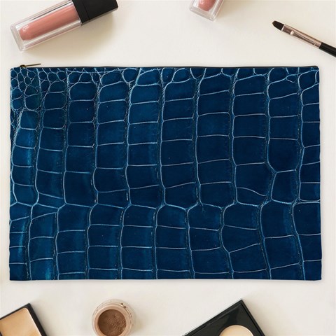 Leather Look & Skins Blue Silverback Cosmetic Bag (XXL) from ArtsNow.com Front