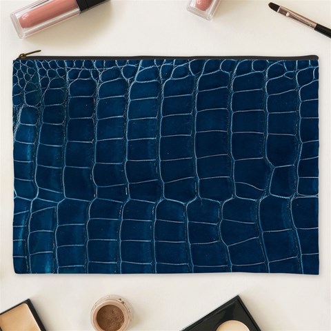 Leather Look & Skins Blue Silverback Cosmetic Bag (XXXL) from ArtsNow.com Front