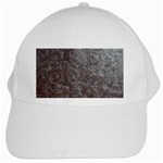 Leather Look & Skins Black And Brown Floral White Cap