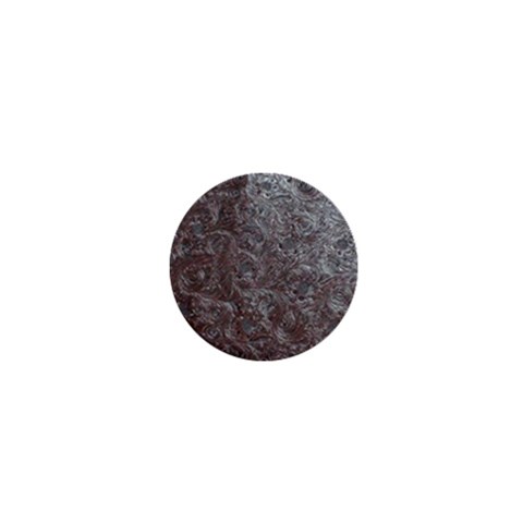 Leather Look & Skins Black And Brown Floral 1  Mini Button from ArtsNow.com Front