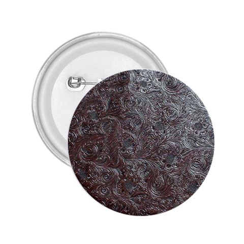 Leather Look & Skins Black And Brown Floral 2.25  Button from ArtsNow.com Front
