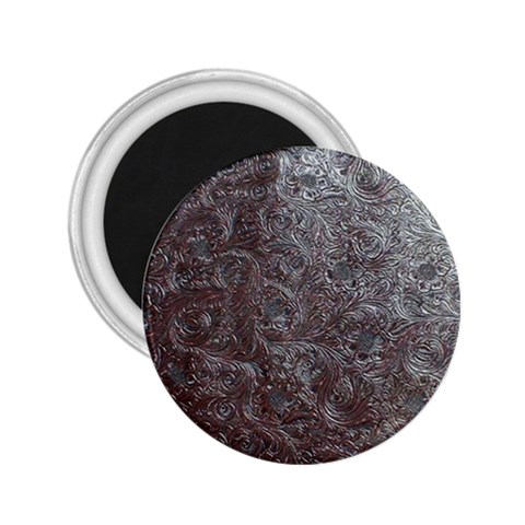 Leather Look & Skins Black And Brown Floral 2.25  Magnet from ArtsNow.com Front