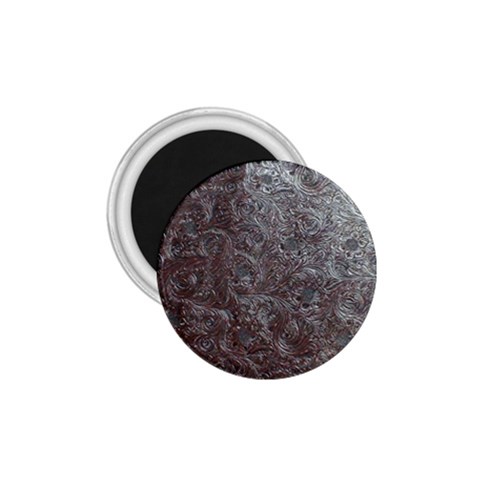 Leather Look & Skins Black And Brown Floral 1.75  Magnet from ArtsNow.com Front