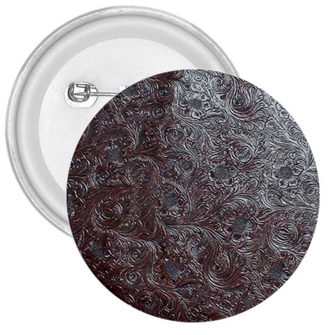Leather Look & Skins Black And Brown Floral 3  Button from ArtsNow.com Front
