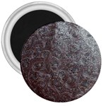 Leather Look & Skins Black And Brown Floral 3  Magnet