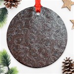 Leather Look & Skins Black And Brown Floral Ornament (Round)