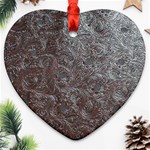 Leather Look & Skins Black And Brown Floral Ornament (Heart)