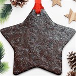 Leather Look & Skins Black And Brown Floral Ornament (Star)