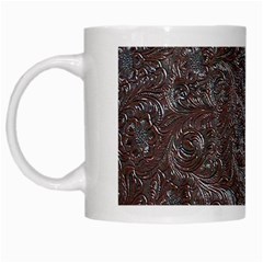 Leather Look & Skins Black And Brown Floral White Mug from ArtsNow.com Left