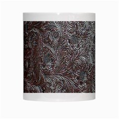 Leather Look & Skins Black And Brown Floral White Mug from ArtsNow.com Center