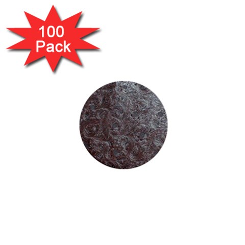 Leather Look & Skins Black And Brown Floral 1  Mini Button (100 pack)  from ArtsNow.com Front