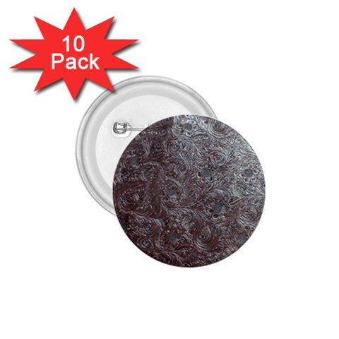 Leather Look & Skins Black And Brown Floral 1.75  Button (10 pack)  from ArtsNow.com Front