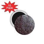 Leather Look & Skins Black And Brown Floral 1.75  Magnet (10 pack) 