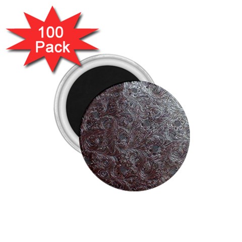 Leather Look & Skins Black And Brown Floral 1.75  Magnet (100 pack)  from ArtsNow.com Front