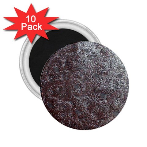 Leather Look & Skins Black And Brown Floral 2.25  Magnet (10 pack) from ArtsNow.com Front