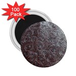 Leather Look & Skins Black And Brown Floral 2.25  Magnet (100 pack) 
