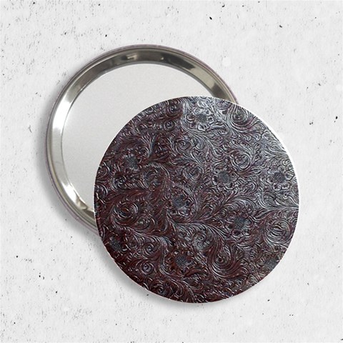 Leather Look & Skins Black And Brown Floral 2.25  Handbag Mirror from ArtsNow.com Front