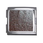 Leather Look & Skins Black And Brown Floral Mega Link Italian Charm (18mm)