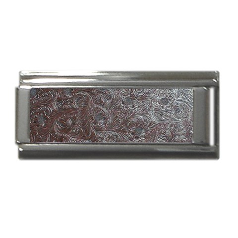 Leather Look & Skins Black And Brown Floral Superlink Italian Charm (9mm) from ArtsNow.com Front