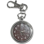 Leather Look & Skins Black And Brown Floral Key Chain Watch