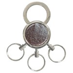 Leather Look & Skins Black And Brown Floral 3-Ring Key Chain