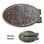 Leather Look & Skins Black And Brown Floral Money Clip (Oval)