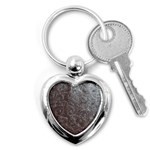 Leather Look & Skins Black And Brown Floral Key Chain (Heart)