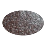 Leather Look & Skins Black And Brown Floral Magnet (Oval)
