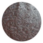 Leather Look & Skins Black And Brown Floral Magnet 5  (Round)