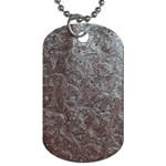 Leather Look & Skins Black And Brown Floral Dog Tag (One Side)