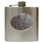 Leather Look & Skins Black And Brown Floral Hip Flask (6 oz)