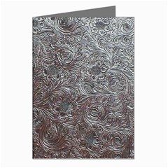 Leather Look & Skins Black And Brown Floral Greeting Cards (Pkg of 8) from ArtsNow.com Left