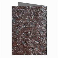 Leather Look & Skins Black And Brown Floral Greeting Cards (Pkg of 8) from ArtsNow.com Right