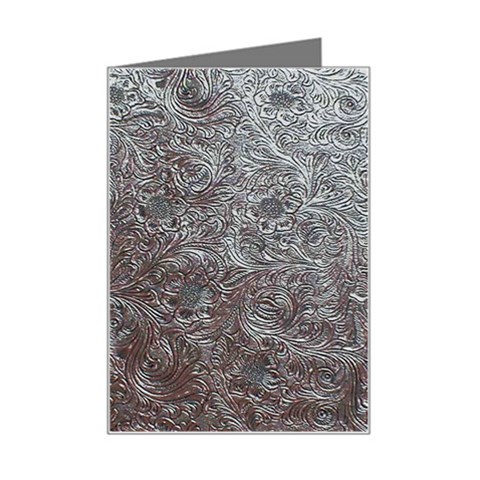 Leather Look & Skins Black And Brown Floral Mini Greeting Card from ArtsNow.com Left