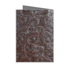 Leather Look & Skins Black And Brown Floral Mini Greeting Card from ArtsNow.com Right
