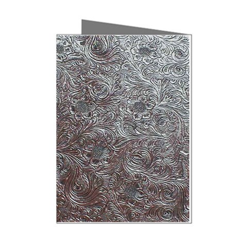 Leather Look & Skins Black And Brown Floral Mini Greeting Cards (Pkg of 8) from ArtsNow.com Left