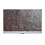 Leather Look & Skins Black And Brown Floral Business Card Holder