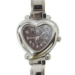Leather Look & Skins Black And Brown Floral Heart Italian Charm Watch