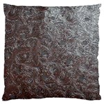 Leather Look & Skins Black And Brown Floral Large Cushion Case (One Side)